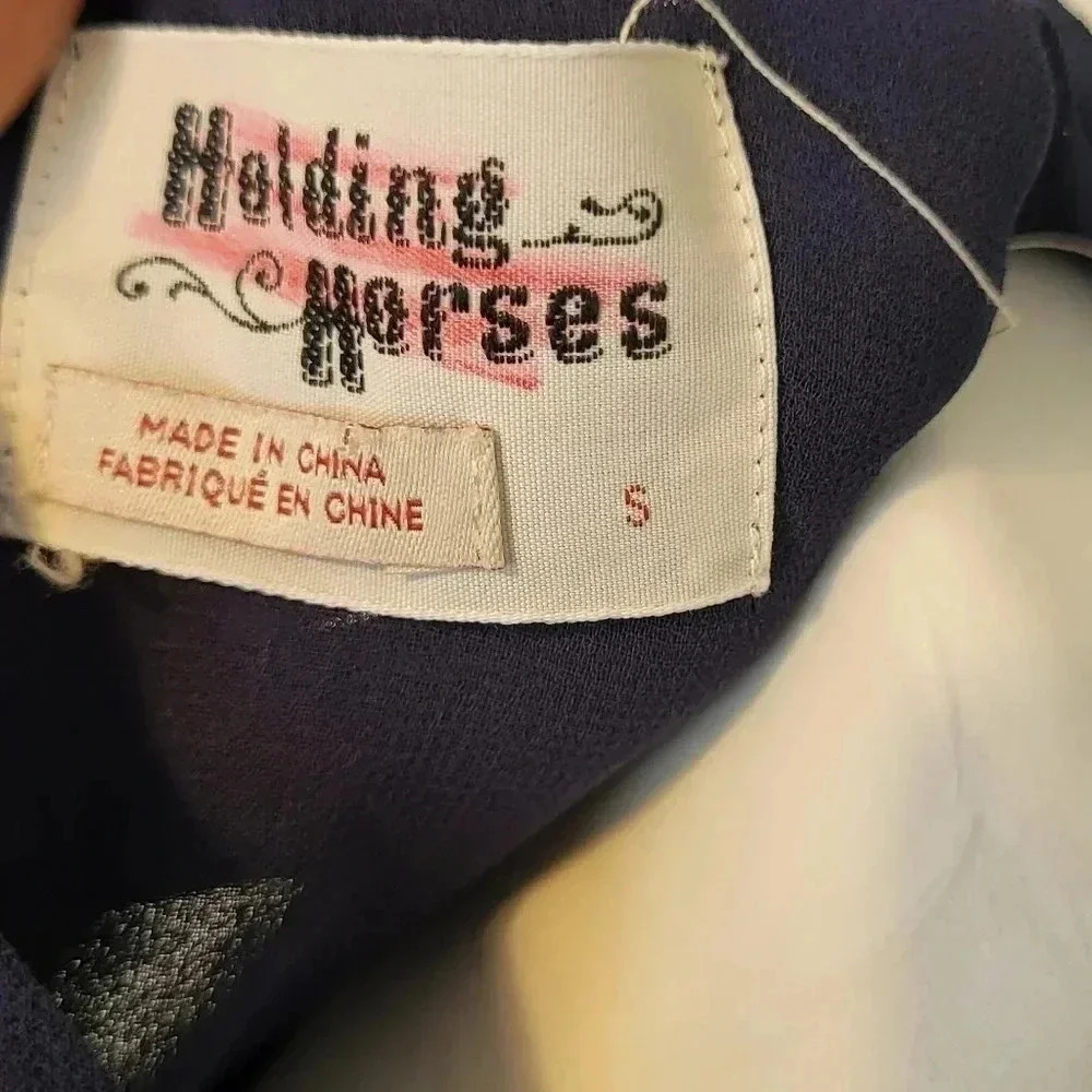 Holding Horses Anthropologie Augusta Navy Crochet Embroidered Tunic Dress(S) - Picture 10 of 13